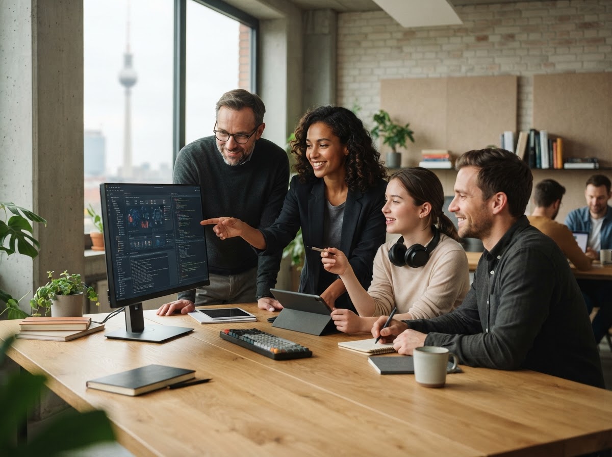 Rollxo Arbeitsumgebung und Team im Austausch